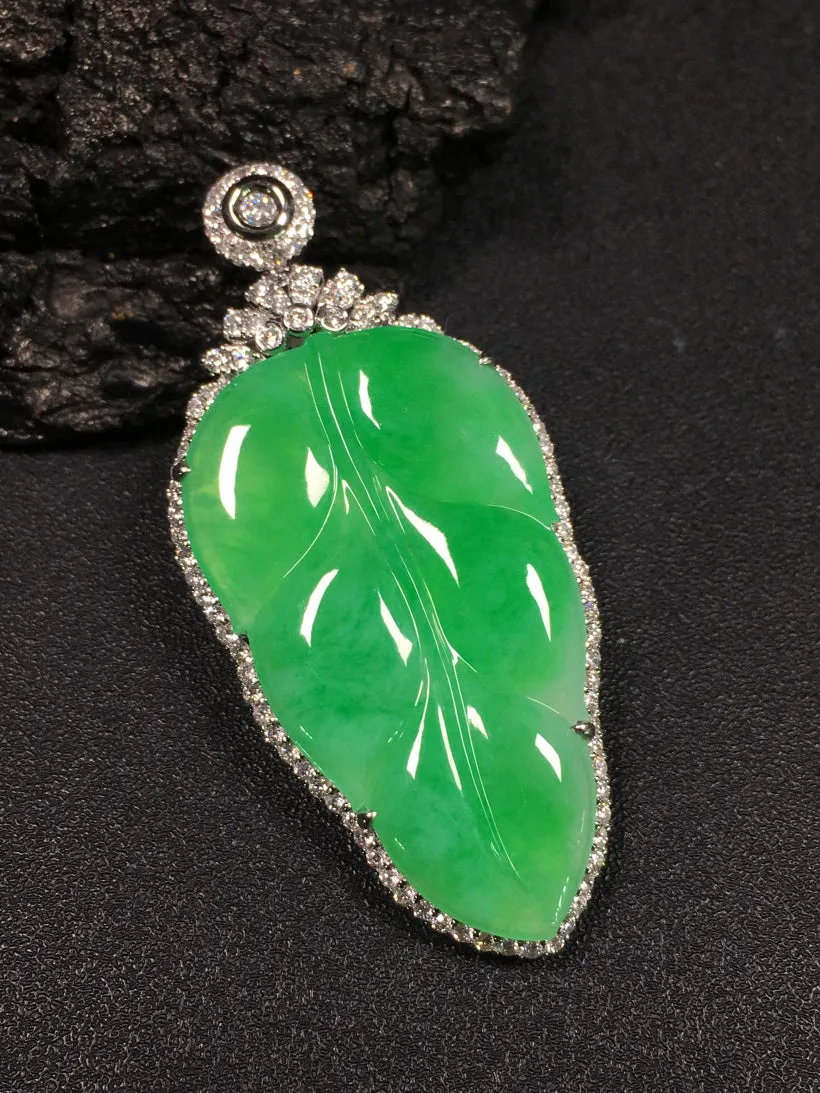 Natural Jade Pendant Jadeite Gold Pendant PT335