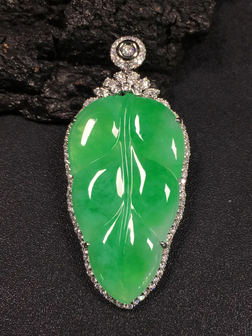 Natural Jade Pendant Jadeite Gold Pendant PT335