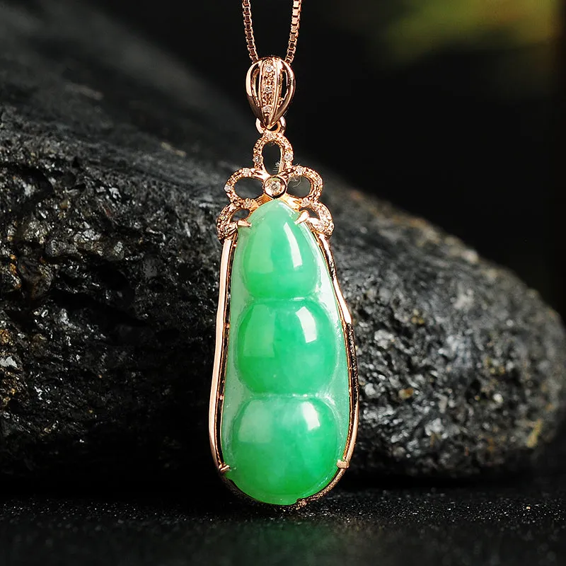 Natural Jade Pendant Jadeite Gold Pendant PT60