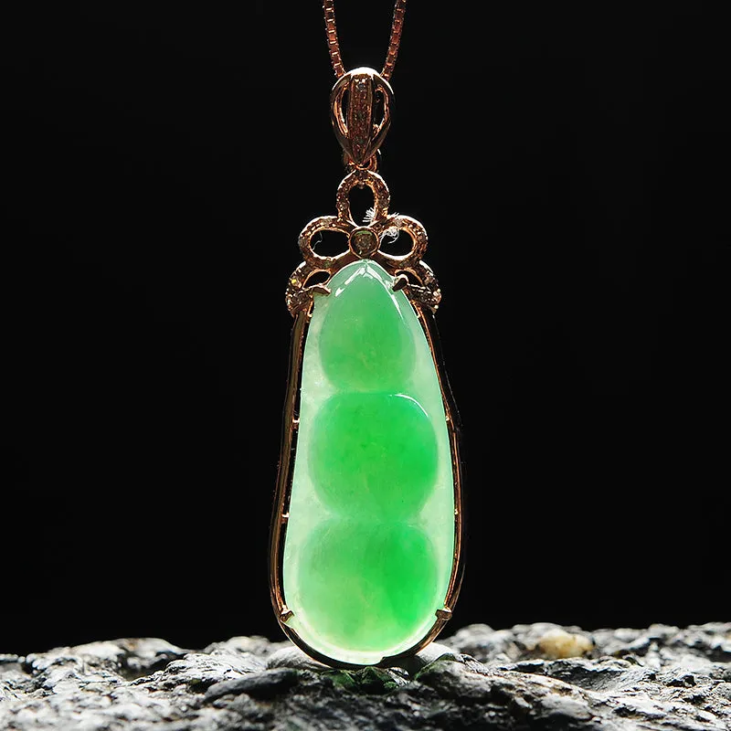 Natural Jade Pendant Jadeite Gold Pendant PT60