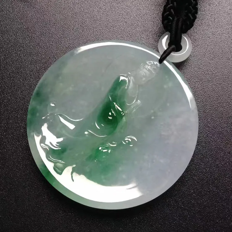 Natural Jade Pendant Jadeite Guan Yin Pendant PT262