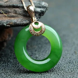 Natural Jade Pendant Nephrite Gold Pendant PT132