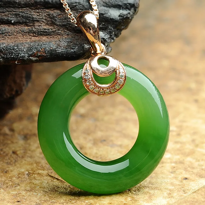 Natural Jade Pendant Nephrite Gold Pendant PT132