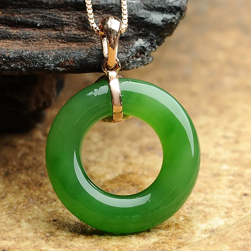 Natural Jade Pendant Nephrite Gold Pendant PT132