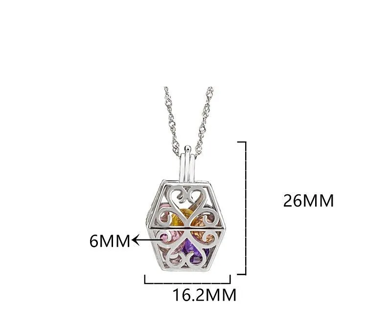 Necklace Pendant Blank Setting Box Charm 16x26mm Sterling Silver Fine 925 For Several Beads No Prong DIY Jewelry Finding Wholesale 1pc