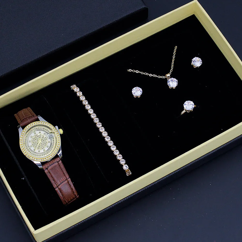 New Ladies Watch Good-looking Cross-border Valentine's Day Watch Jewelry Suit With Decoration