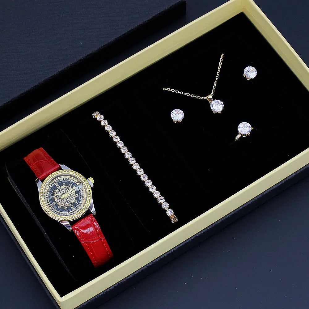 New Ladies Watch Good-looking Cross-border Valentine's Day Watch Jewelry Suit With Decoration