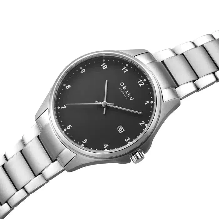 Obaku Titanium Titanlink2 Black 40mm Watch - V272GDTBST