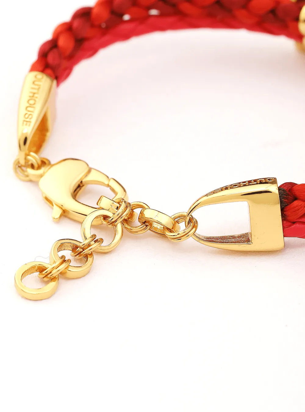 OH Dopamine Bond Bracelet in Fiery Red, Gold Finish