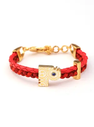 OH Dopamine Bond Bracelet in Fiery Red, Gold Finish