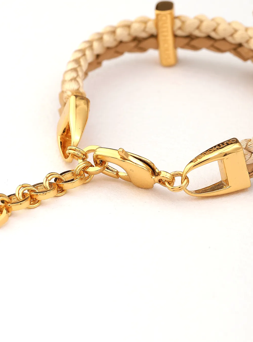 OH Dopamine Bond Bracelet in Sand Brown, Gold Finish