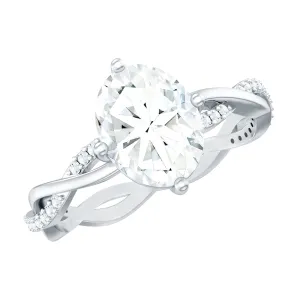 Oval Cut Solitaire Moissanite Braided Engagement Ring