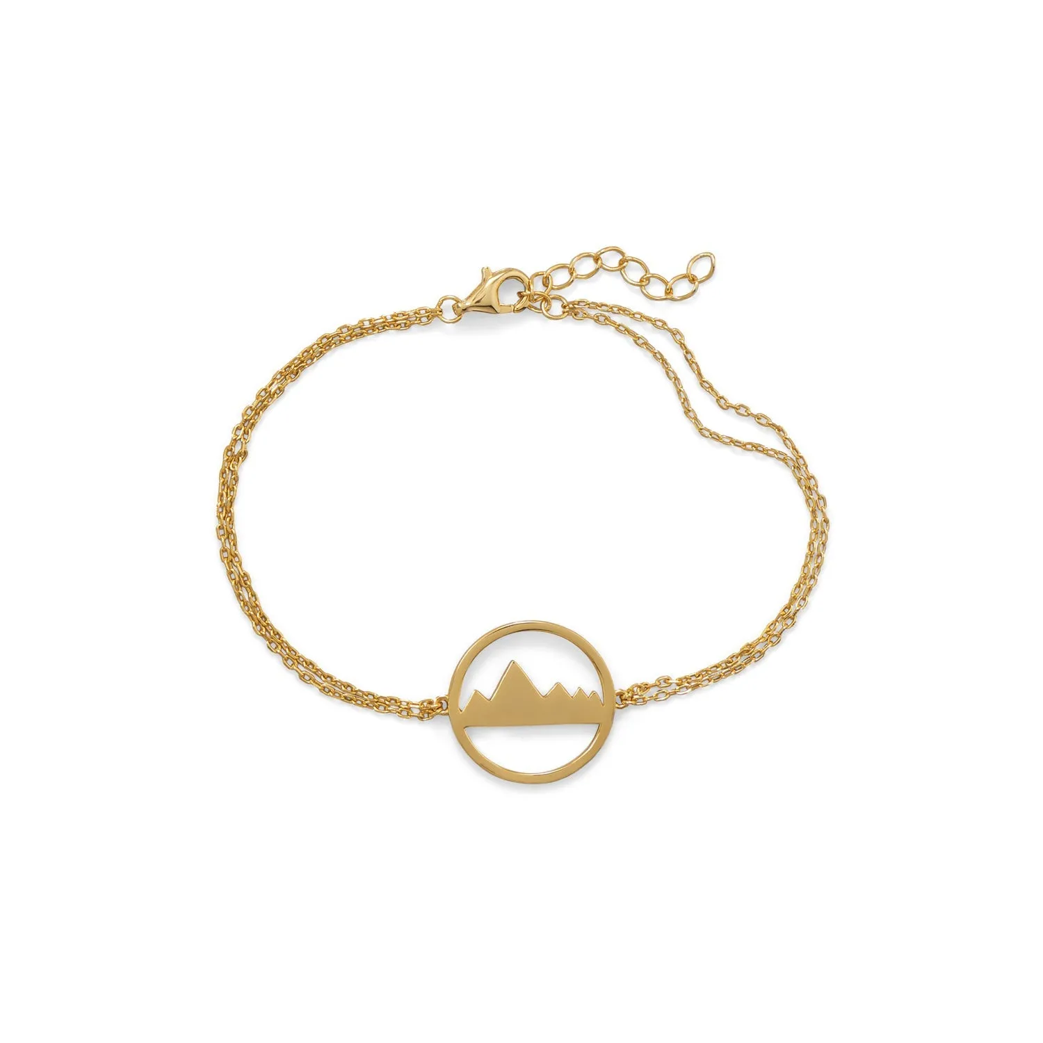 Peak of Fashion! 6.5" 1 Gold Plated Mountain Range Bracelet