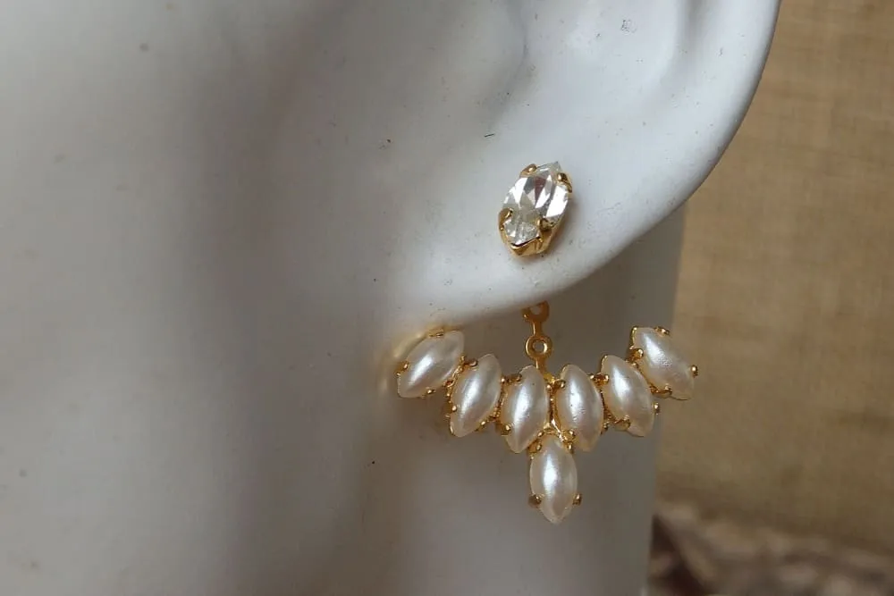 Pearl Ear Jacket Earrings