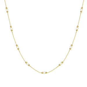 Pearl Necklace  - 14 karat gold real pearl necklace, freshwater pearl