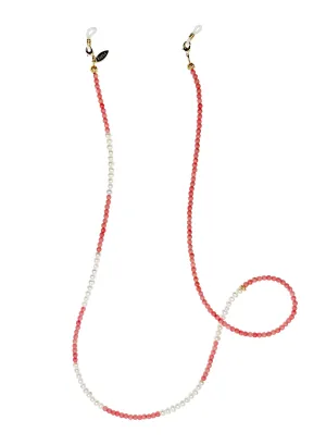 Pink Coral Freshwater Pearls Sunglasses Chain EC001