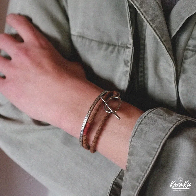 Plant-Dyed Hand-Spun Cotton & Hemp Bracelet