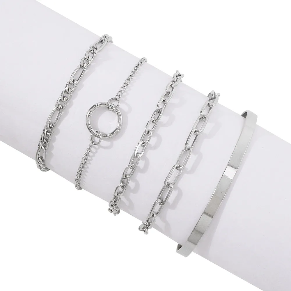 Punk Hip-hop Style Chain Ring Bracelet Personality Trend Bracelet