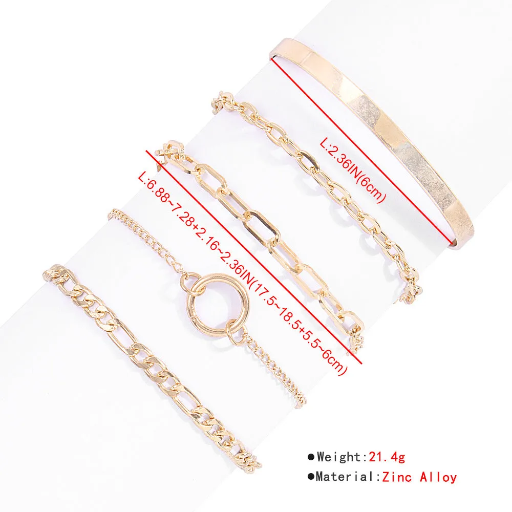 Punk Hip-hop Style Chain Ring Bracelet Personality Trend Bracelet