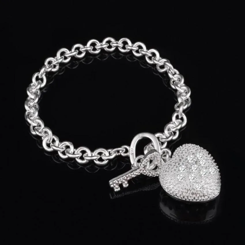 "Key To My Heart" Toggle Charm Bracelet