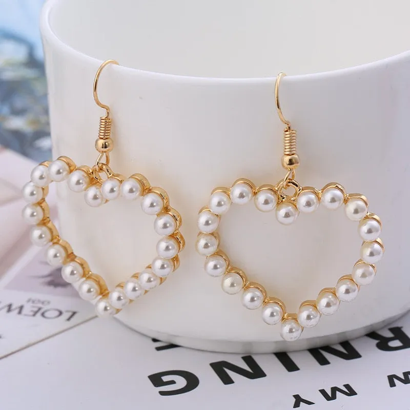 "PEARL HEART" EARRINGS