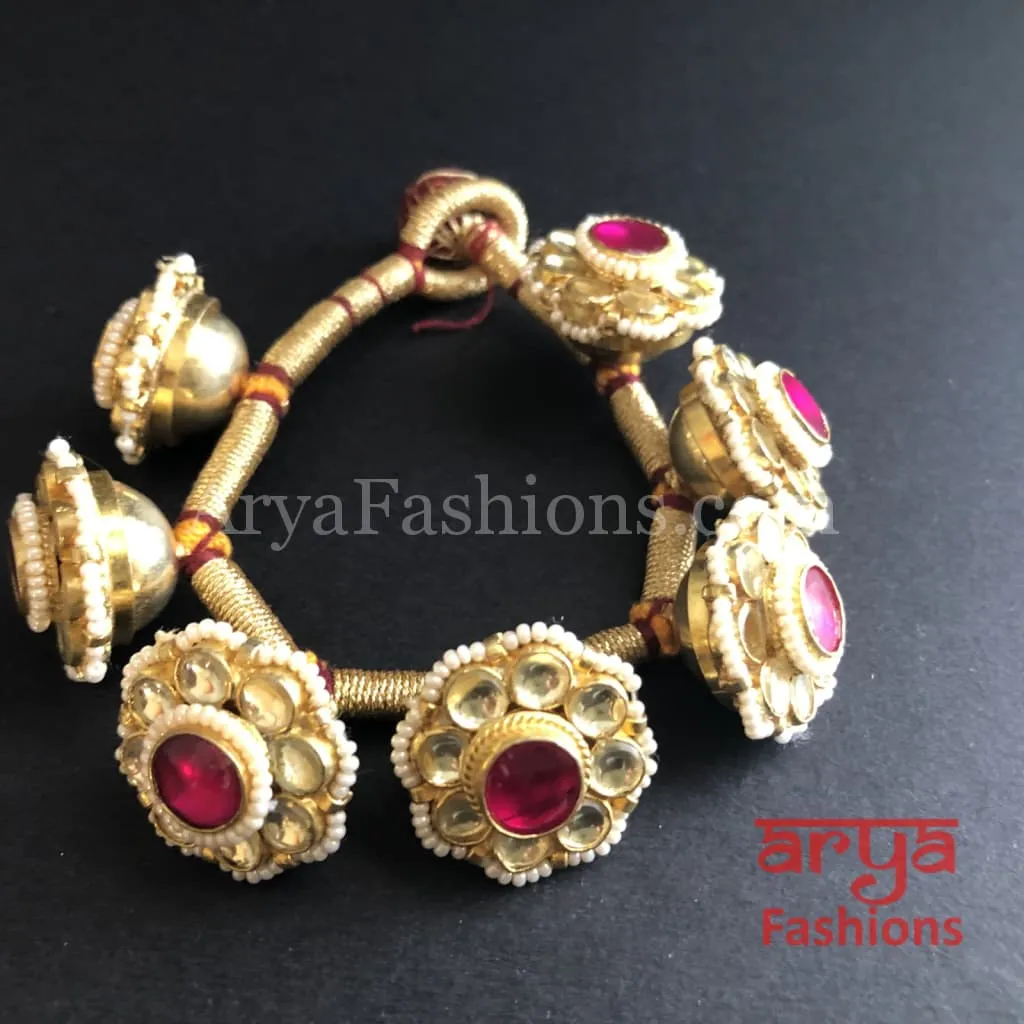 Rajwadi Kundan Bracelet/Bridal Indian Kundan Bracelet/Jadau Polki Bracelet Bangle