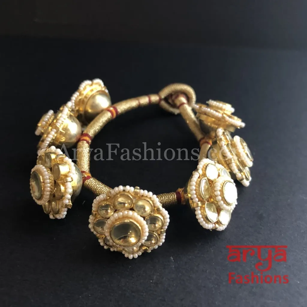 Rajwadi Kundan Bracelet/Bridal Indian Kundan Bracelet/Jadau Polki Bracelet Bangle