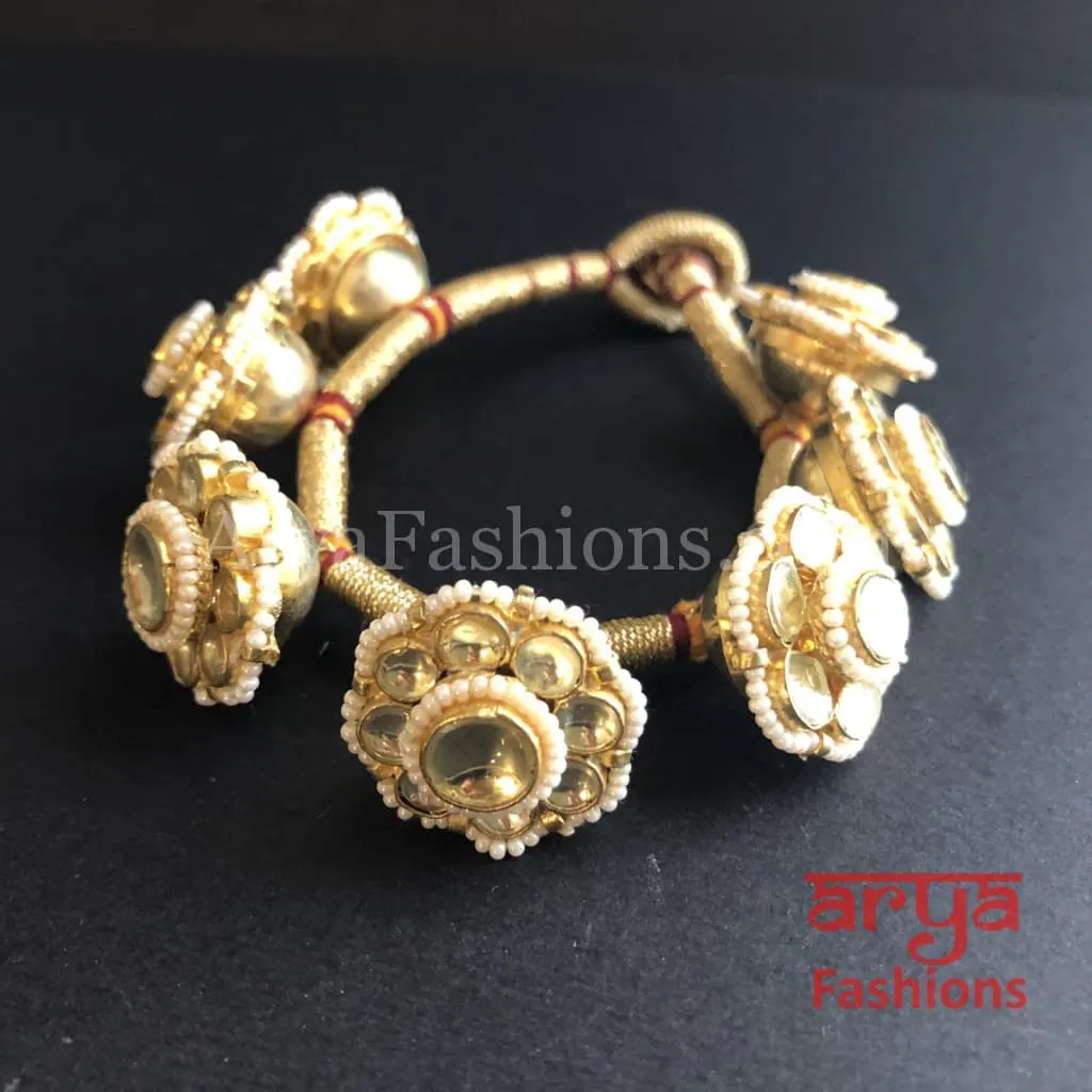 Rajwadi Kundan Bracelet/Bridal Indian Kundan Bracelet/Jadau Polki Bracelet Bangle