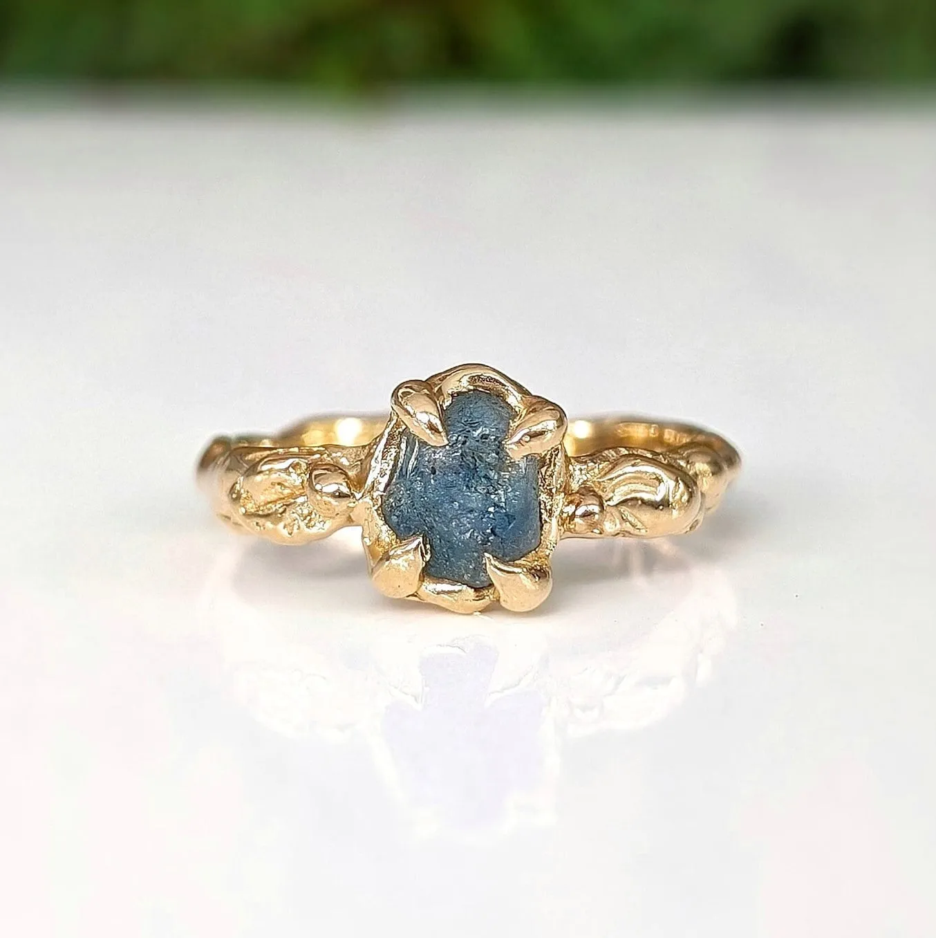 Raw Montana Sapphire Silver ring