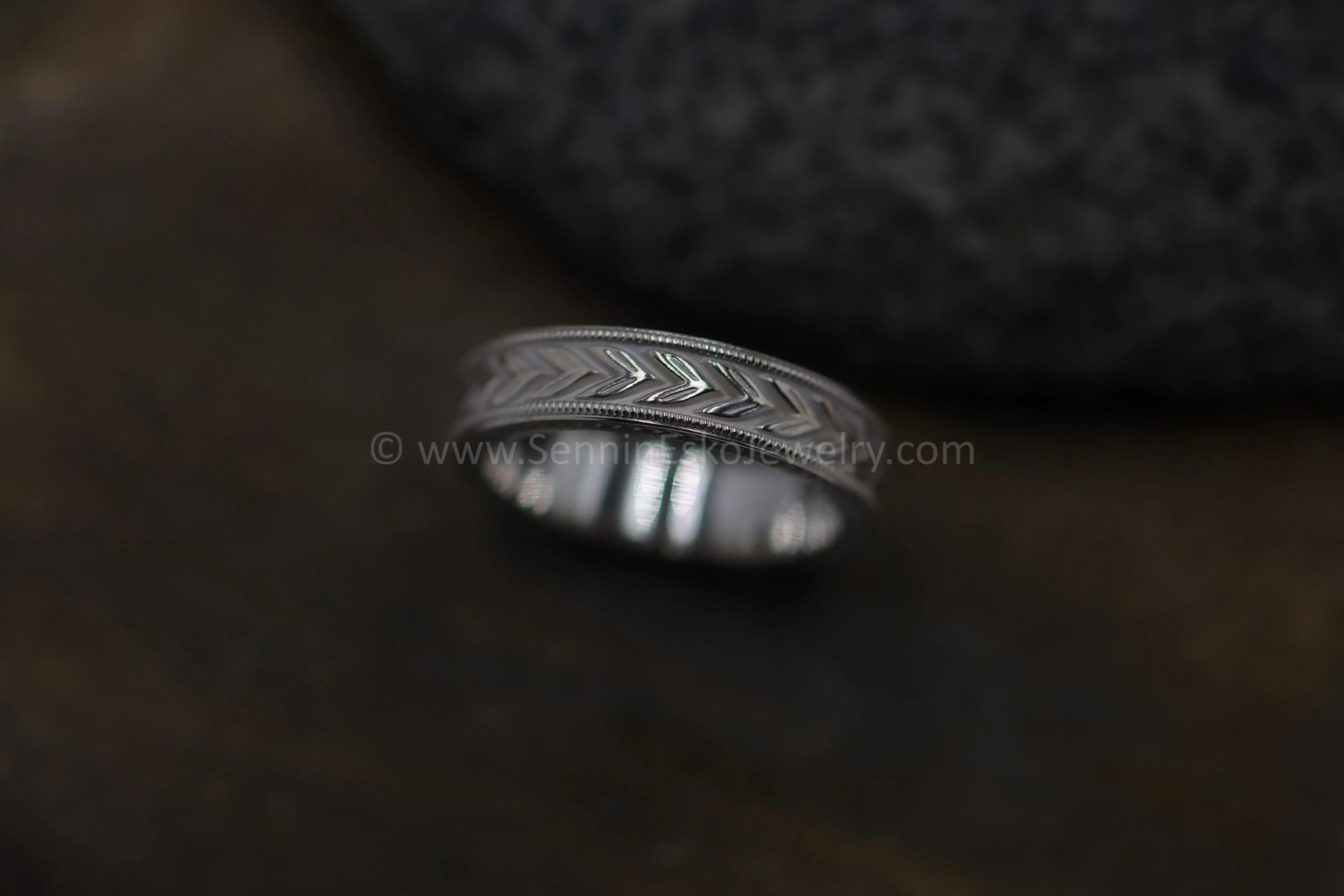 READY TO SHIP Double Chevron Infinity Ring, Continuous Design, Size 9