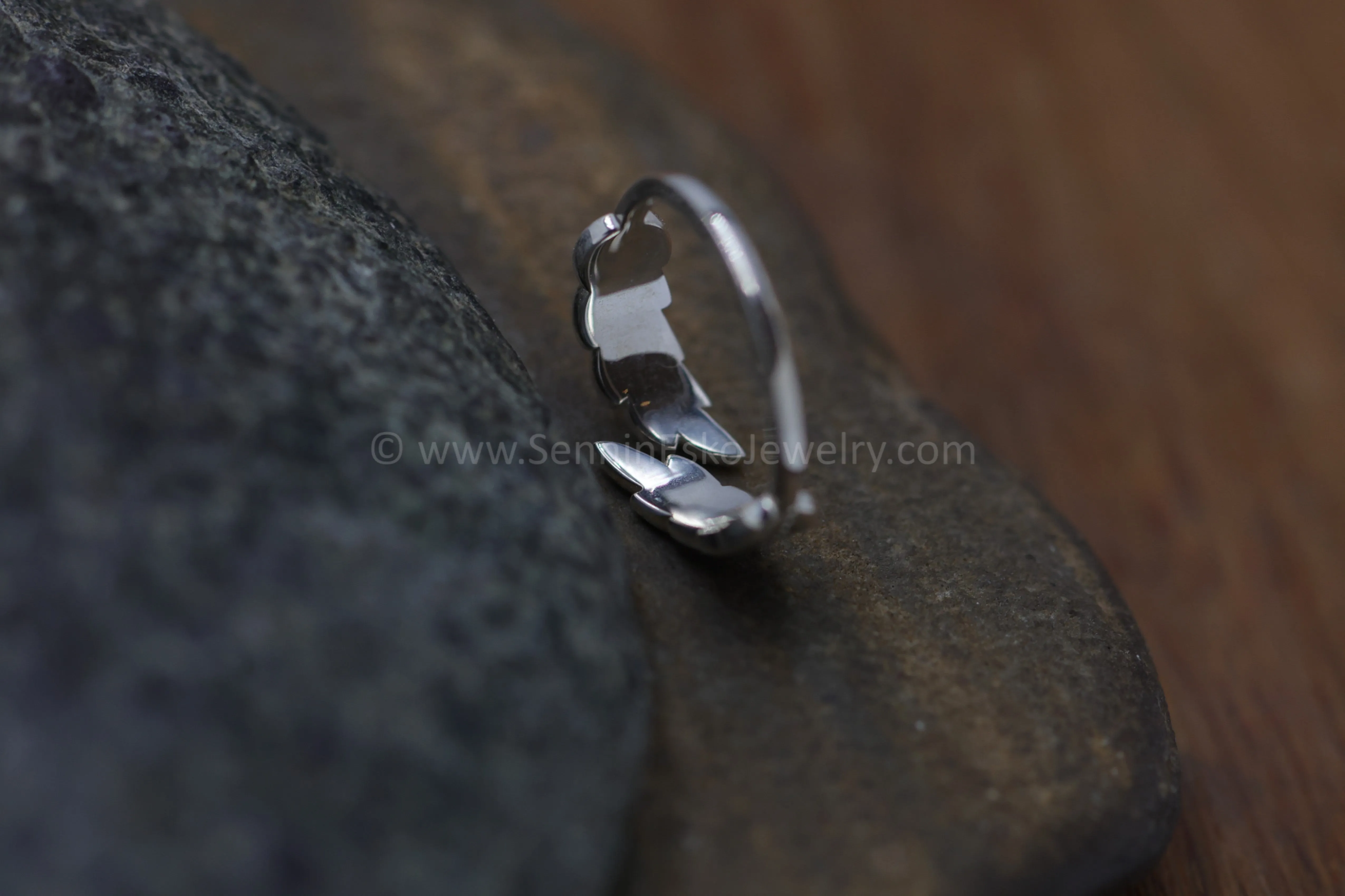 READY TO SHIP Silver Leaf Ring, Adjustable Size, Size 6.5