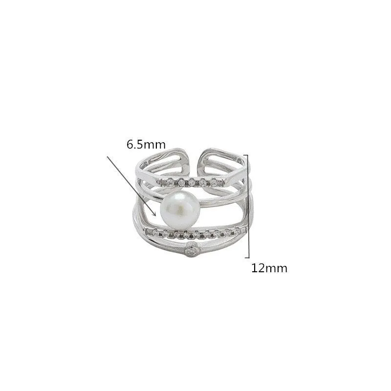 Ring Blank Pearl Setting 6.5mm 925 Solid Sterling Silver Bezel Flower Cup Adjustable For One Bead DIY Jewelry Finding Wholesale 1pc