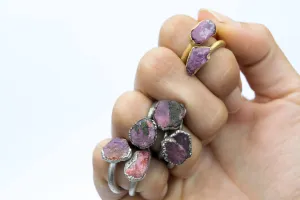 SALE Raw ruby ring | Red ruby crystal ring