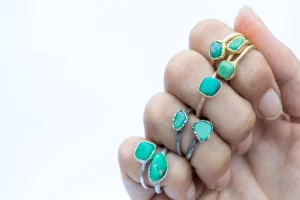 SALE Tumbled chrysoprase ring | Chrysoprase crystal ring