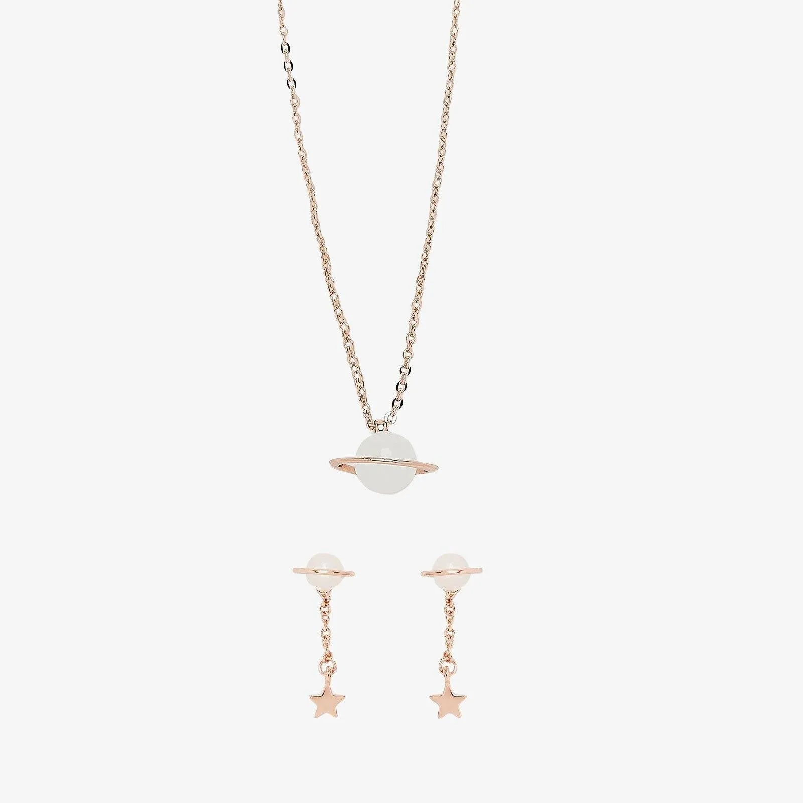 Saturn Necklace & Earring Set