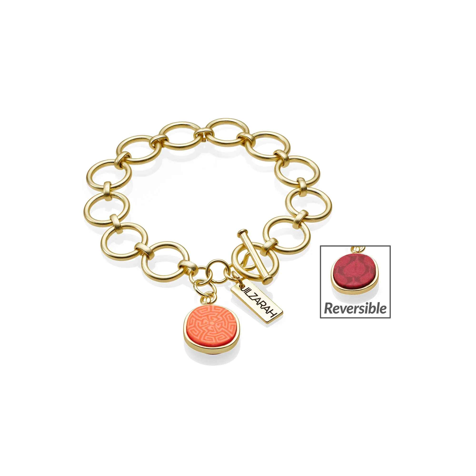 Savannah Red Link Charm Bracelet