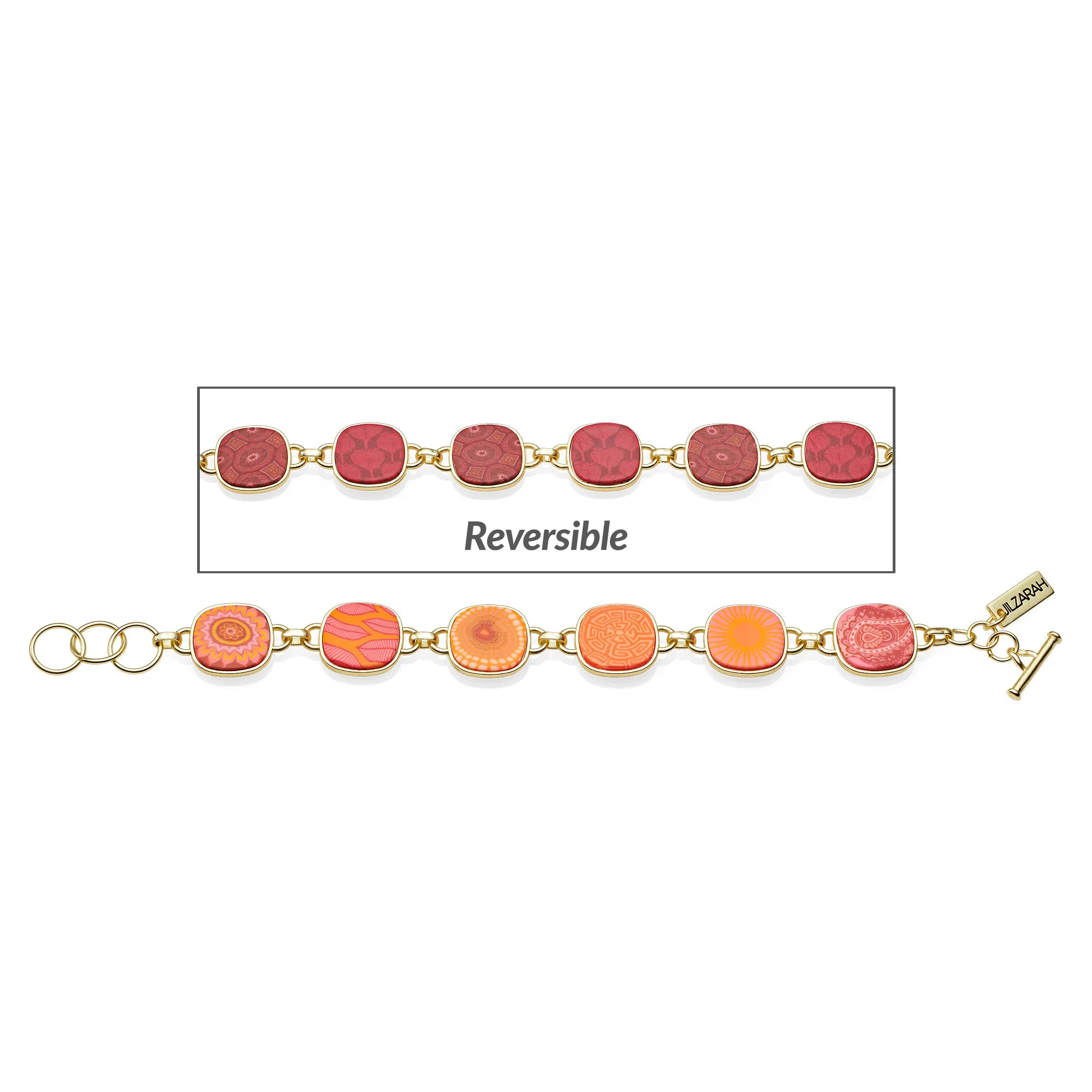 Savannah Red Reversible Coin Bracelet