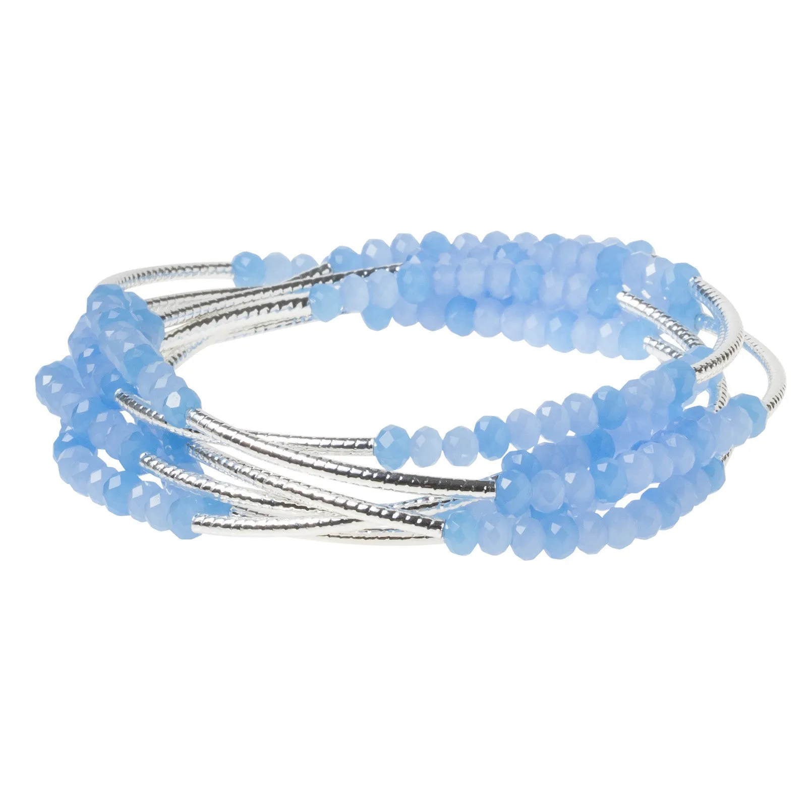 Scout Crystal Wrap Bracelet Necklace-Periwinkle/Silver