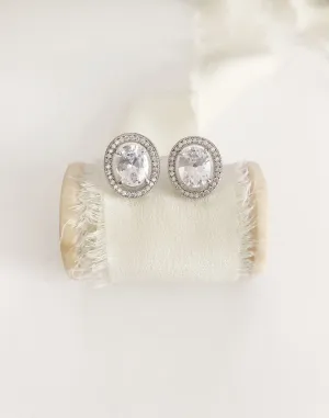 Selma Oval Diamond Stud Earrings