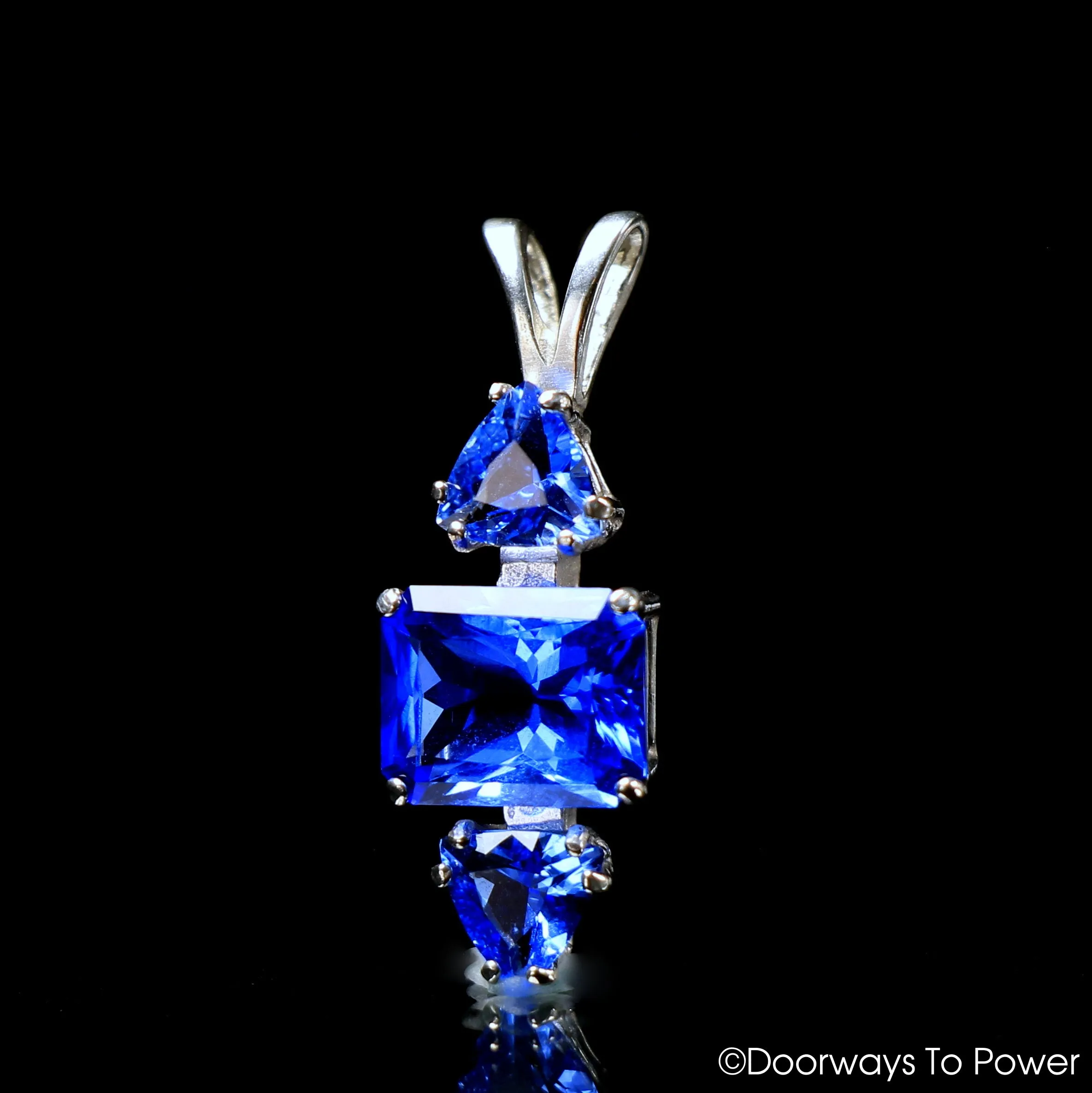 Siberian Blue Quartz Gemstone Crystal Pendant .925 SS