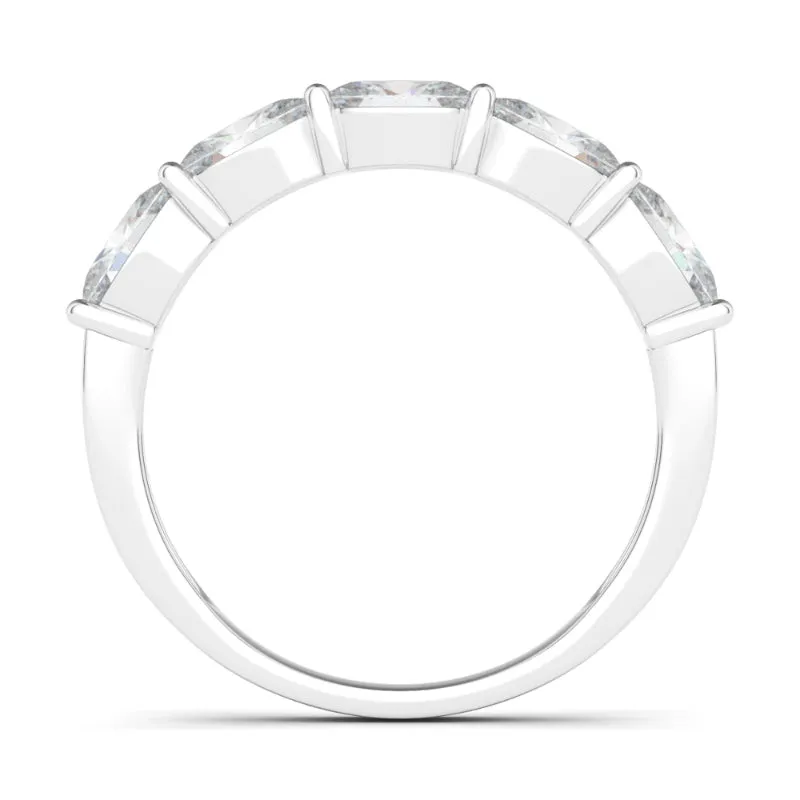 Sideways Oval Cut Half Eternity Band