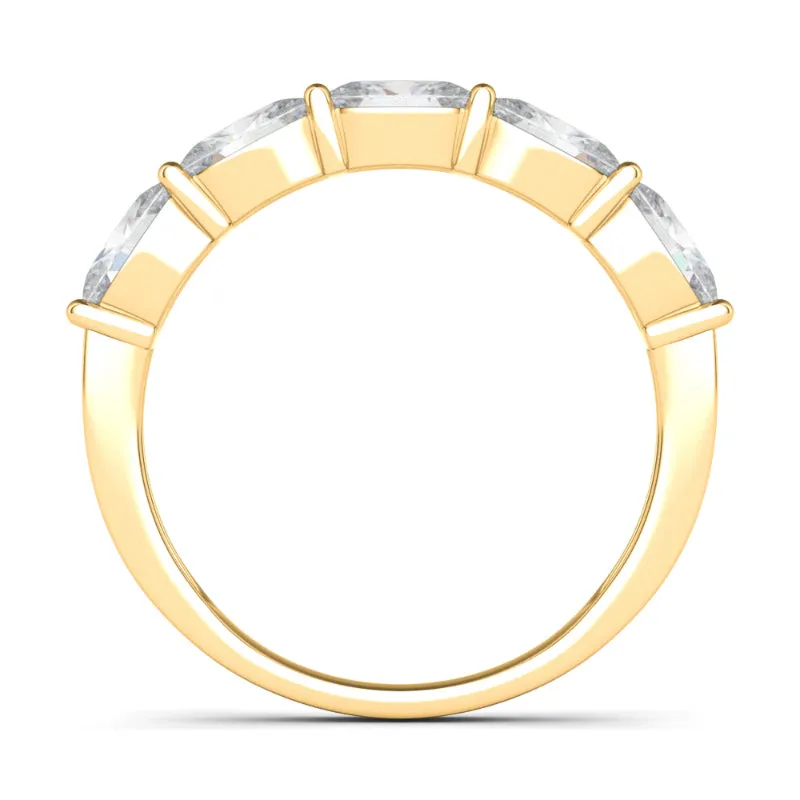 Sideways Oval Cut Half Eternity Band