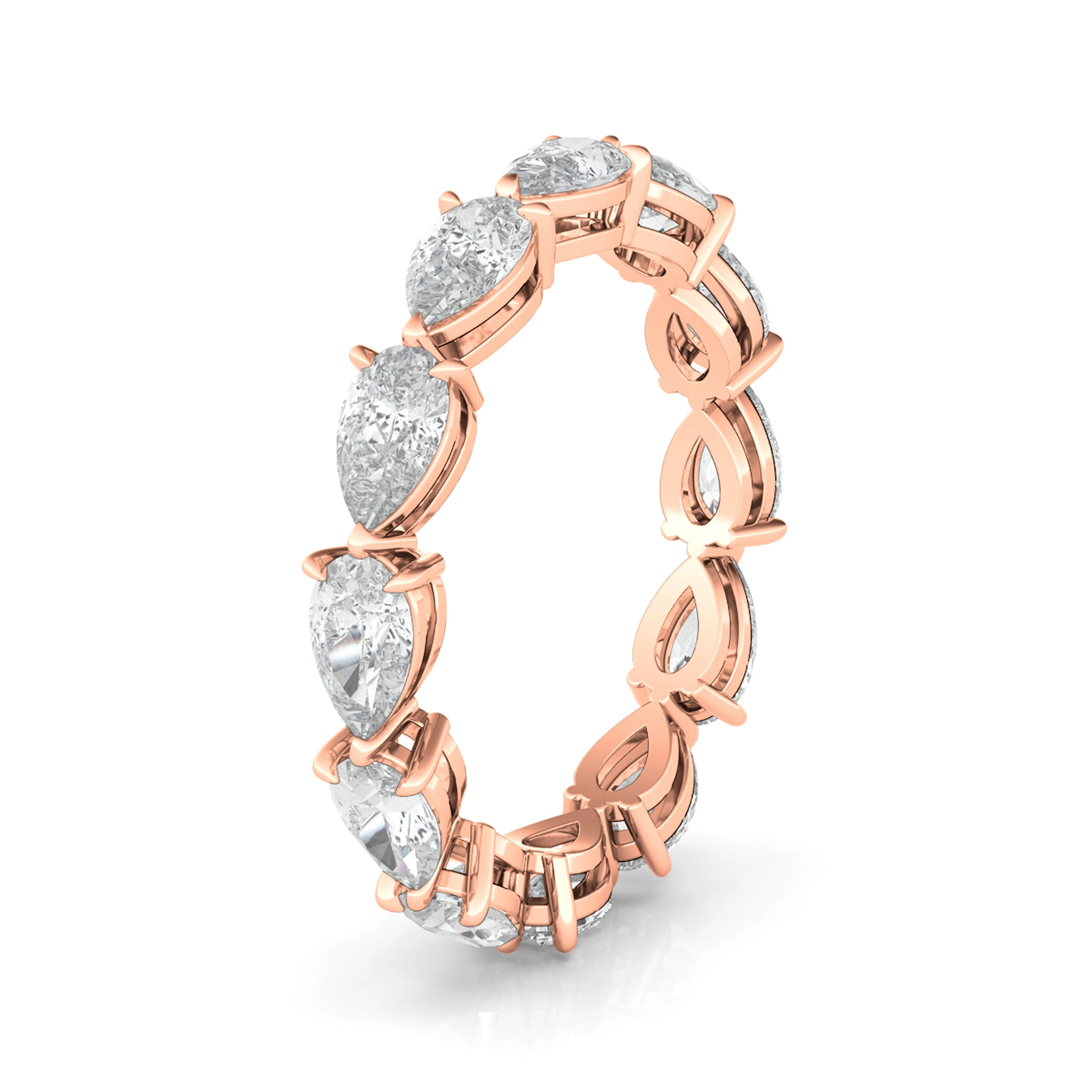 Sideways Pear Diamond Eternity Band