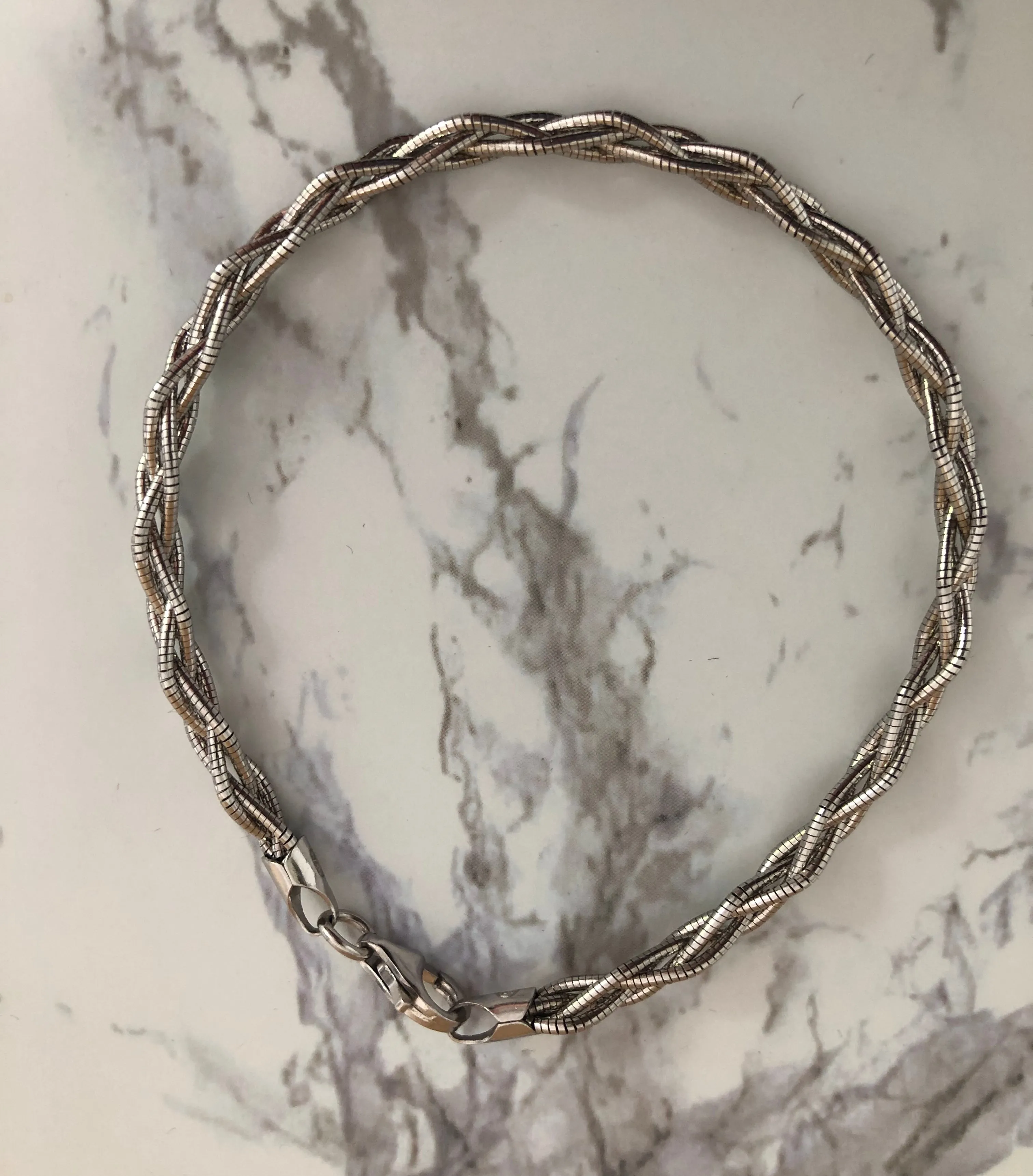 Silver Braided Bangles