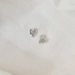 Silver Heart Stud Earrings