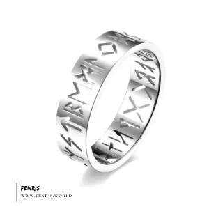 Silver Viking Rune Ring Laser Cut | Fenris