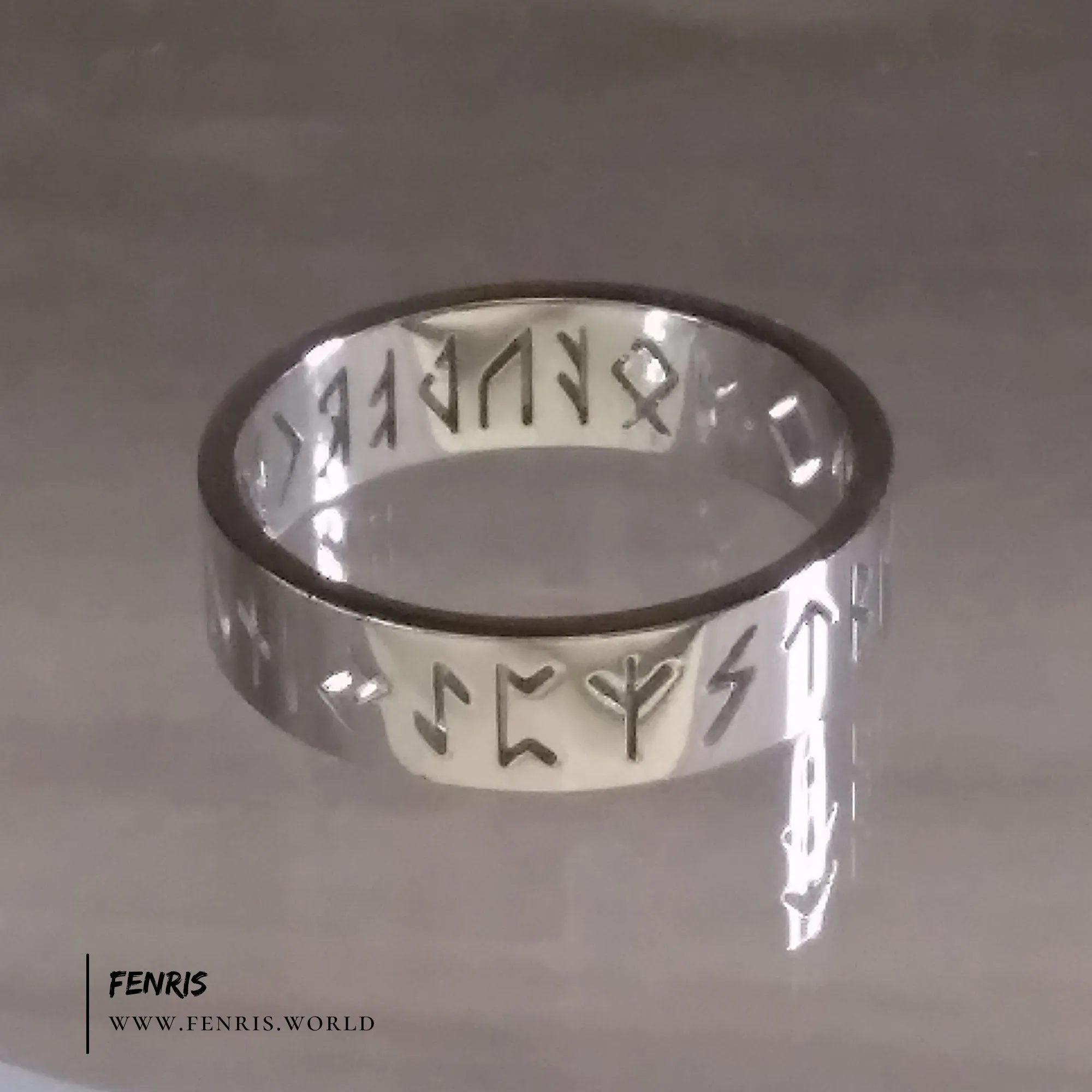 Silver Viking Rune Ring Laser Cut | Fenris