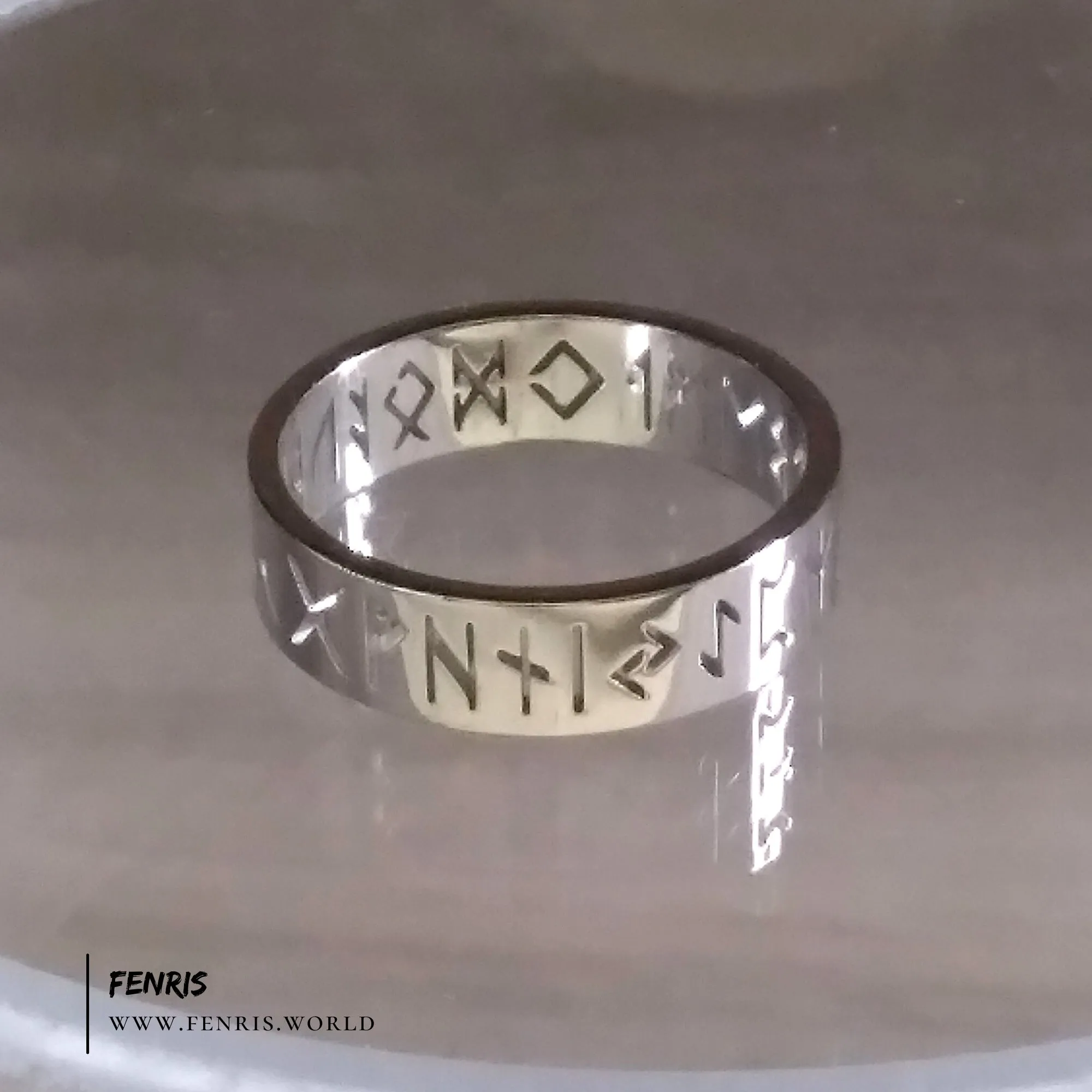 Silver Viking Rune Ring Laser Cut | Fenris