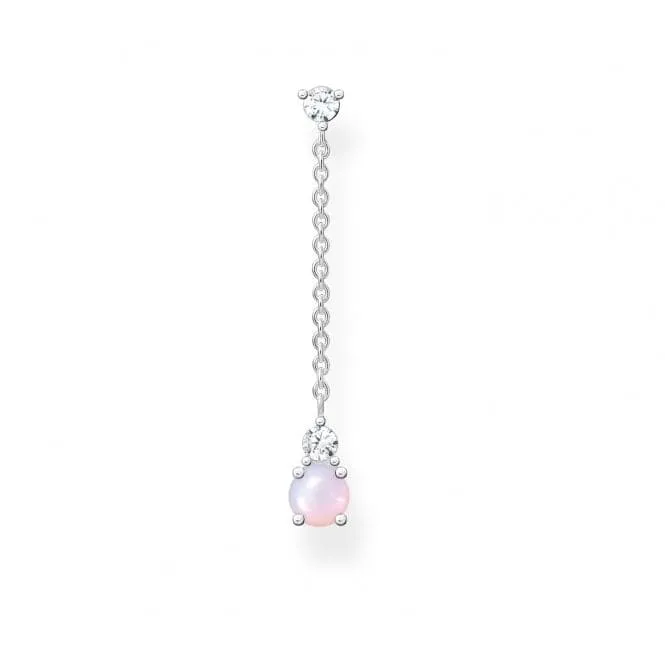 Silver Zirconia Shimmering Pink Single Earring H2180-166-7