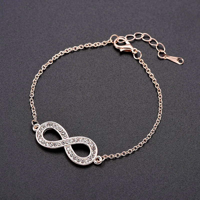 Simple 8-Character Crystal Bracelet For Ladies